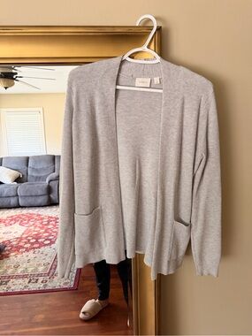 Cyrus Light Gray Open-Front Women's Cardigan